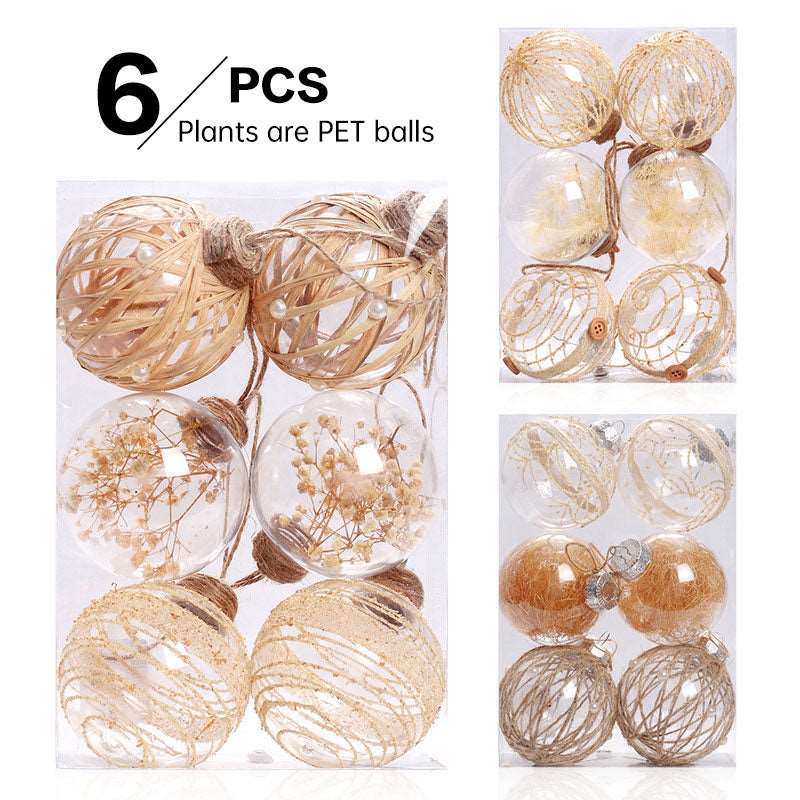 Christmas ornaments 8 CMPET transparent plant Christmas ball set