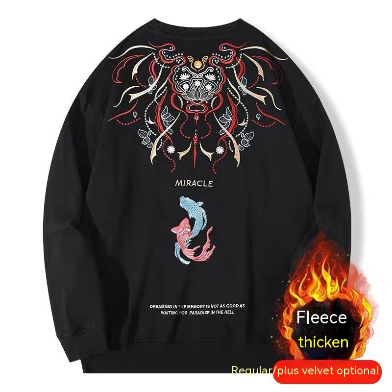 Men’s sweater National Fashion Embroidered Long-sleeved Sweater