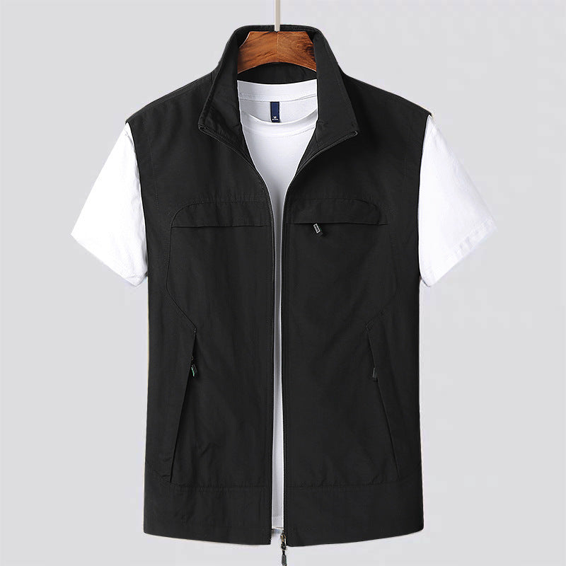 Men's Coat Casual Vest Solid Color Simple