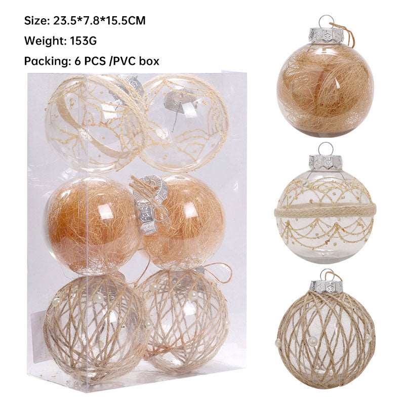 Christmas ornaments 8 CMPET transparent plant Christmas ball set