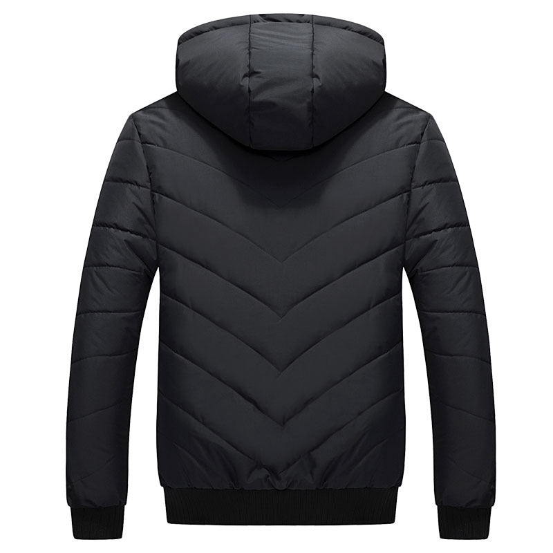 New Men's Hooded Fleece Padded Down Jacket