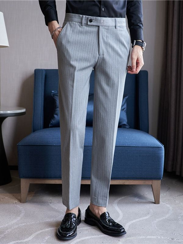 Casual Men's Letter Embroidery Simple Fashion Striped Pencil Suit Pants