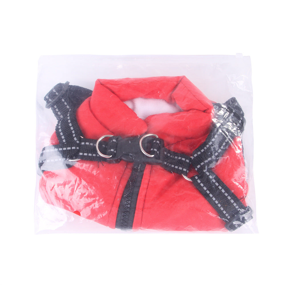 Thick Autumn And Winter Dog Traction Warm Clothing