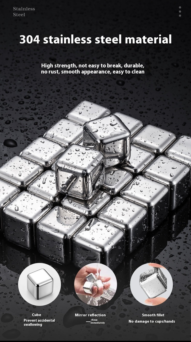 Professional Stainless Steel Wooden Box Ice Cube Suit