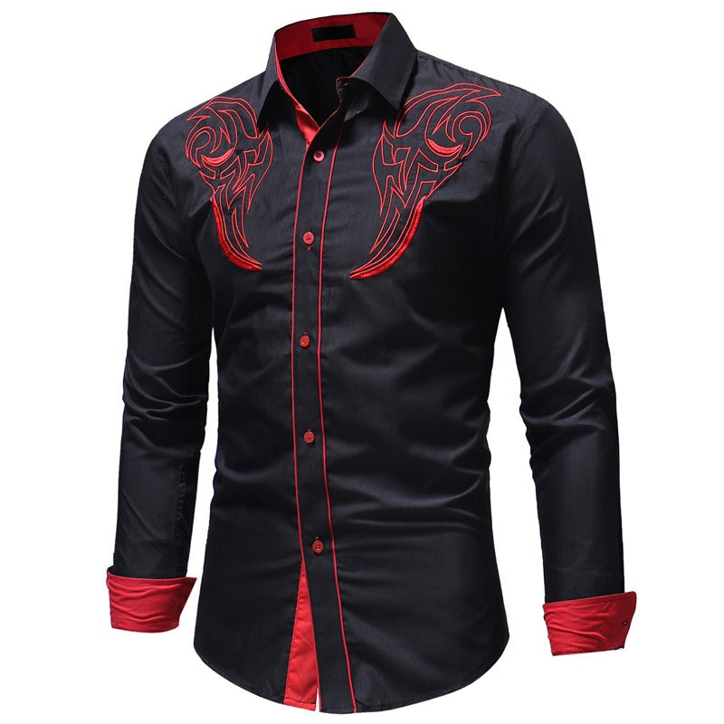 New Mens Classic Totem Embroidered Shirt