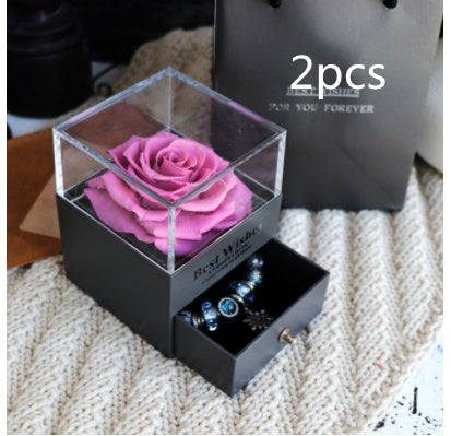 Eternal Flower Rose Jewelry Box for Birthday Presents Valentines Day Wedding Gift