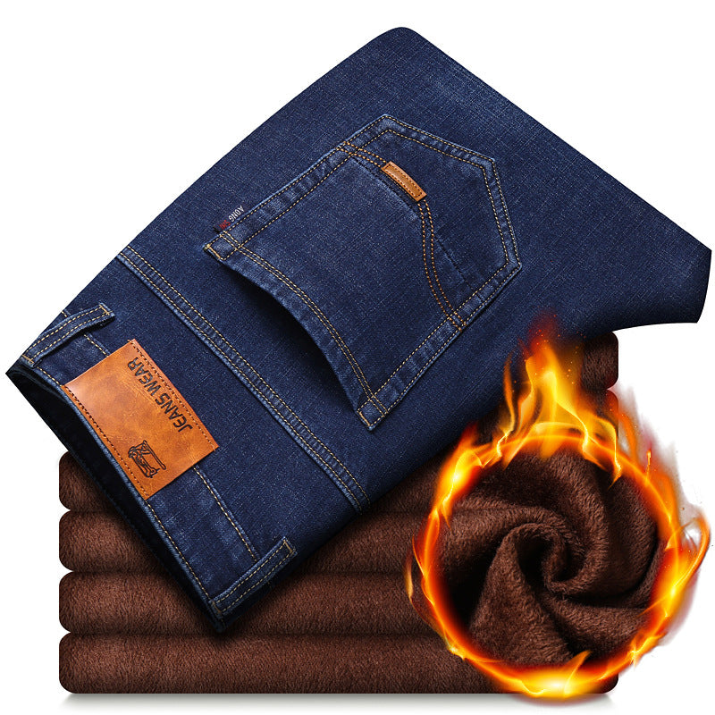 Men’s winter jeans Thickened Plush Jeans Keep Men Warm In Winter