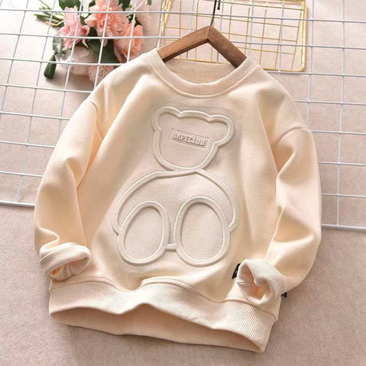 Children Long Sleeved T Shirt Children Plus Velvet Bottoming Shirt