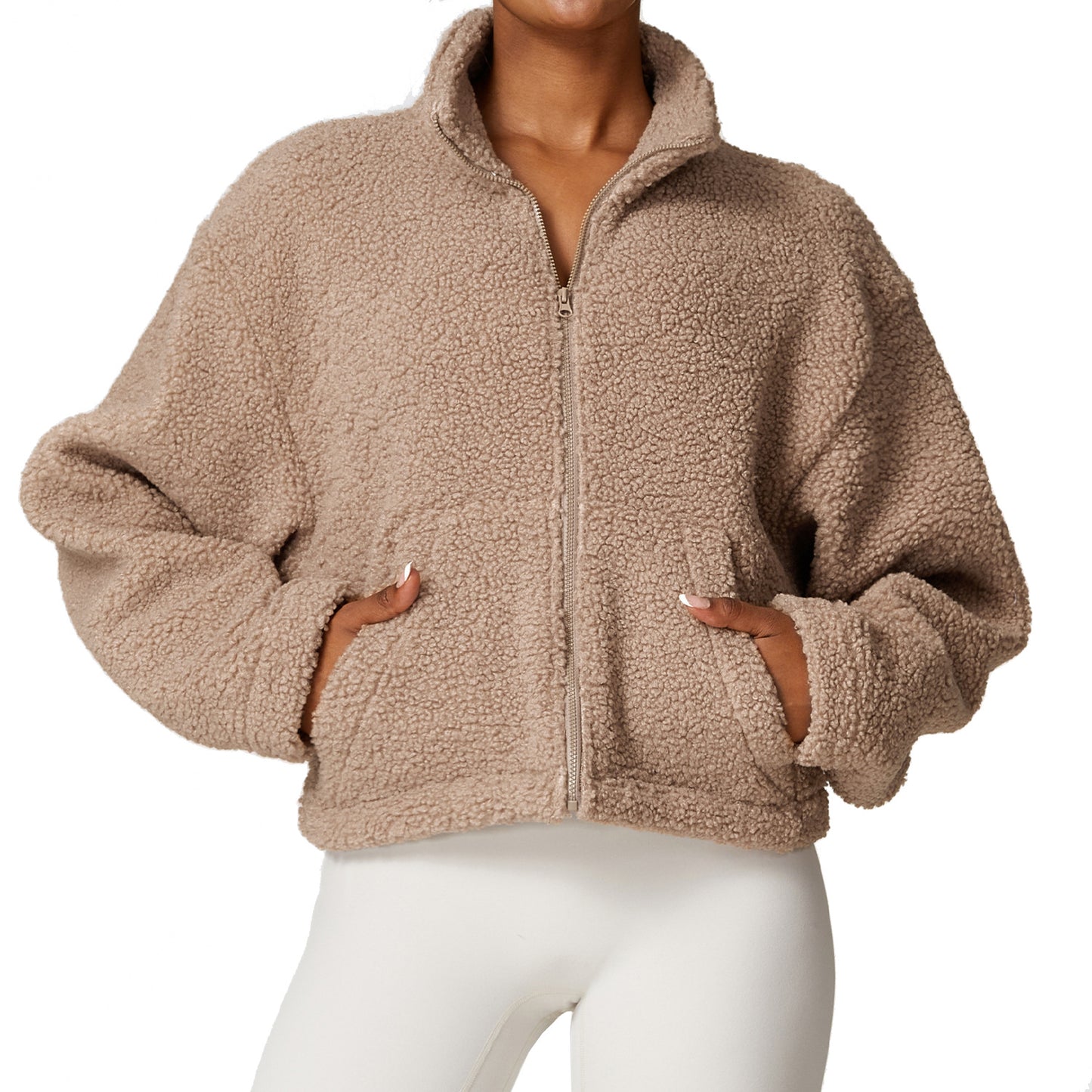 Woman Winter jacket Zipper Thermal Cashmere Fitness Sports Jacket For Women