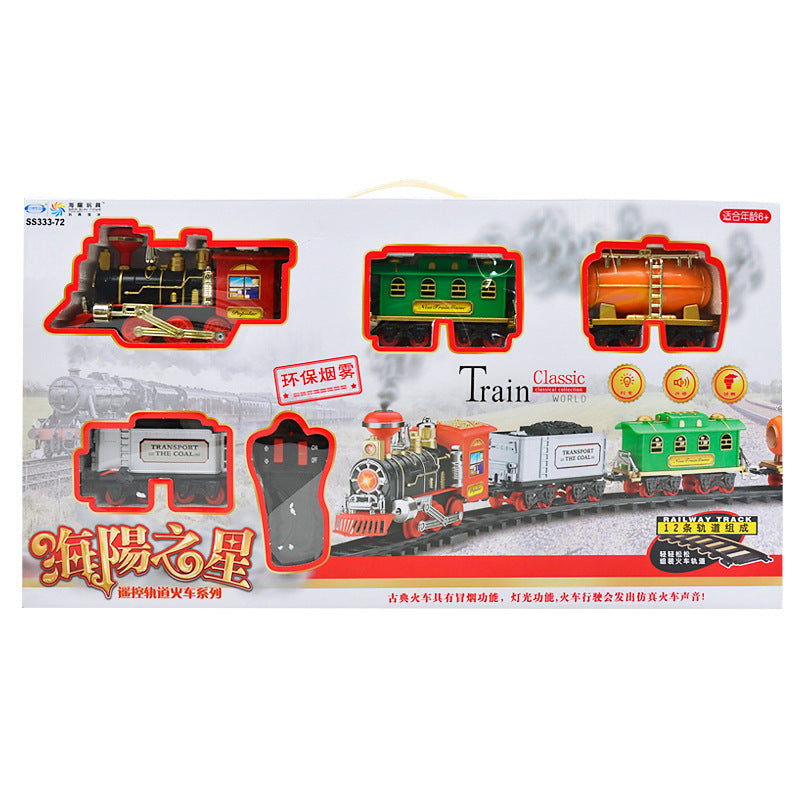 Electric smoke remote control rail train