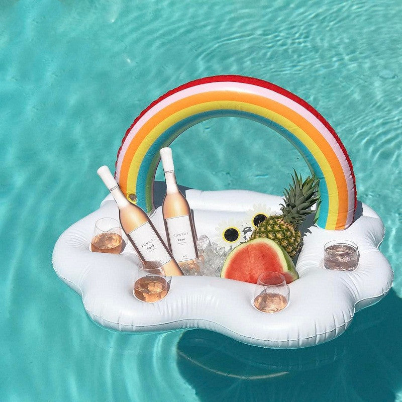 Gay Pride Rainbow Inflatable Pool Float Cooler