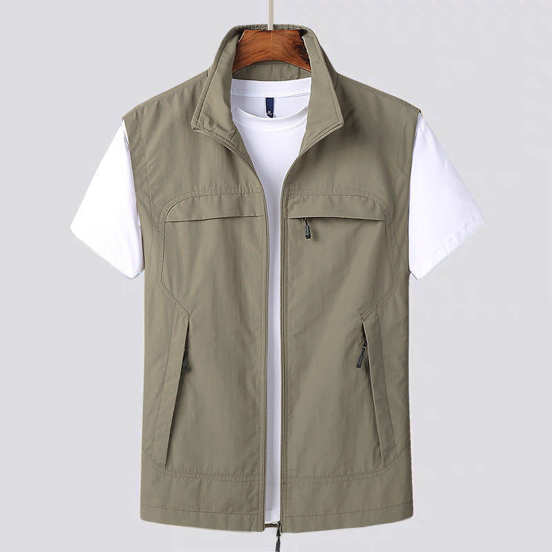 Men's Coat Casual Vest Solid Color Simple