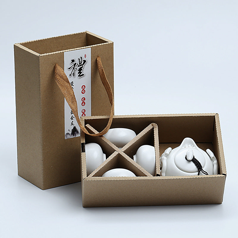 Cheap Promotional  Ceramic Kung Fu Tea Set Gift Box