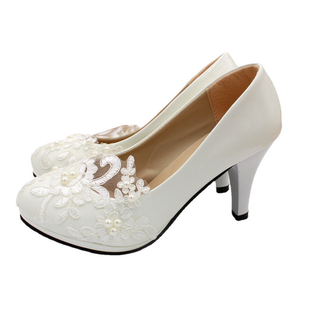 Women's Lace White Wedding Shoes