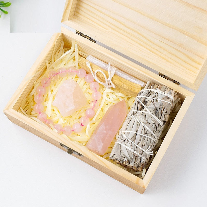 Mineral crystal set gift box