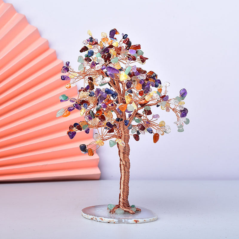 Natural Crystal Crushed Stone Fortune Tree Ornaments