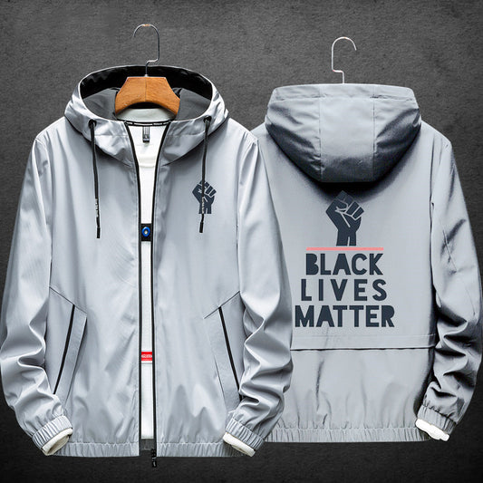 Black people's life is also life. Same jacket men's spring and autumn thin youth men's printed casual clothes