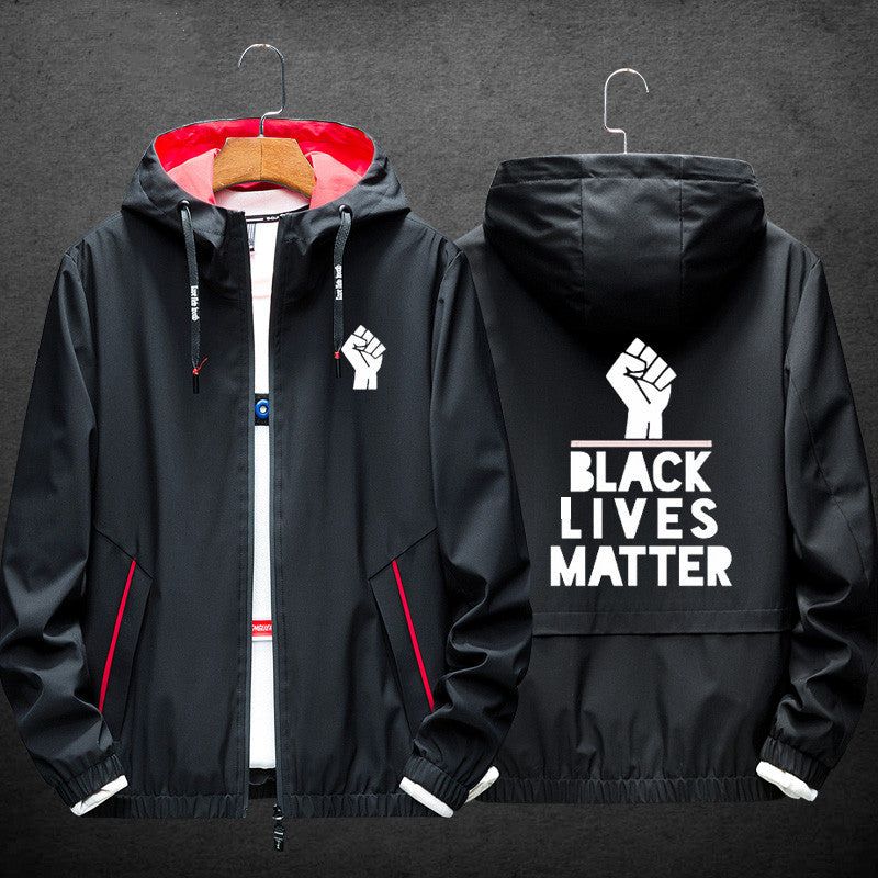 Black people's life is also life. Same jacket men's spring and autumn thin youth men's printed casual clothes