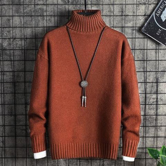 Turtleneck Sweater Men Korean Style Trend Thick Winter