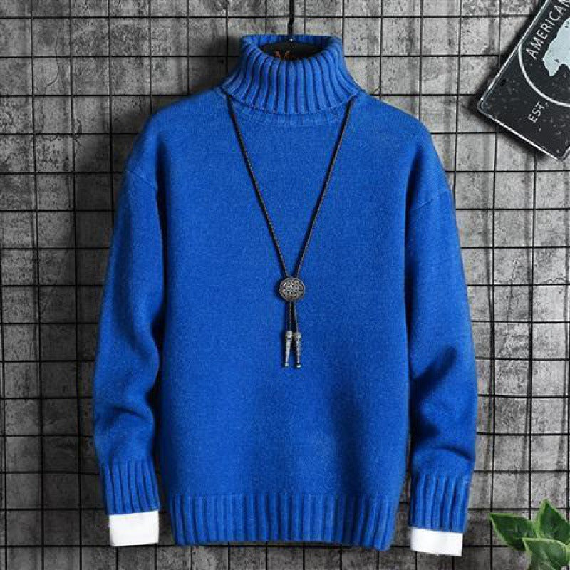 Turtleneck Sweater Men Korean Style Trend Thick Winter