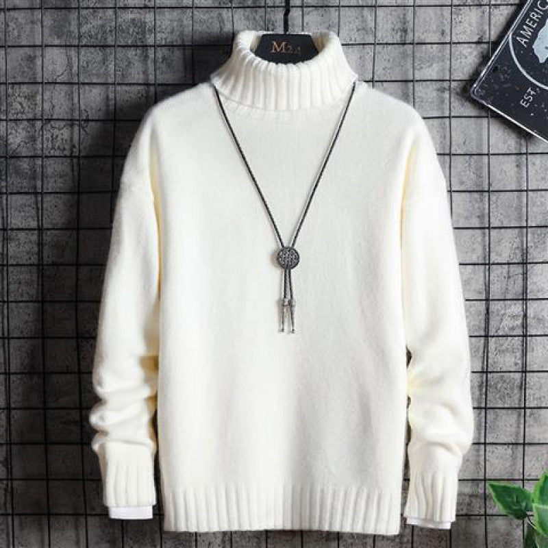 Turtleneck Sweater Men Korean Style Trend Thick Winter