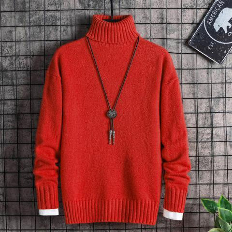 Turtleneck Sweater Men Korean Style Trend Thick Winter