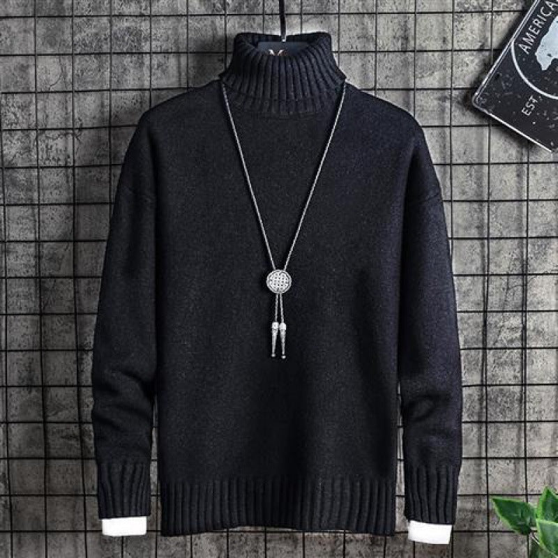 Turtleneck Sweater Men Korean Style Trend Thick Winter