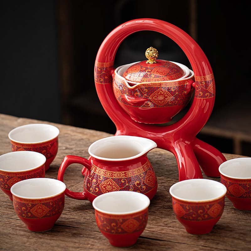 Household Retro Personality Semi-Automatic Tea Set