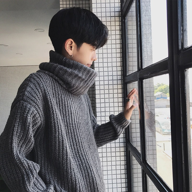 Autumn And Winter Turtleneck Sweater Men Korean Version