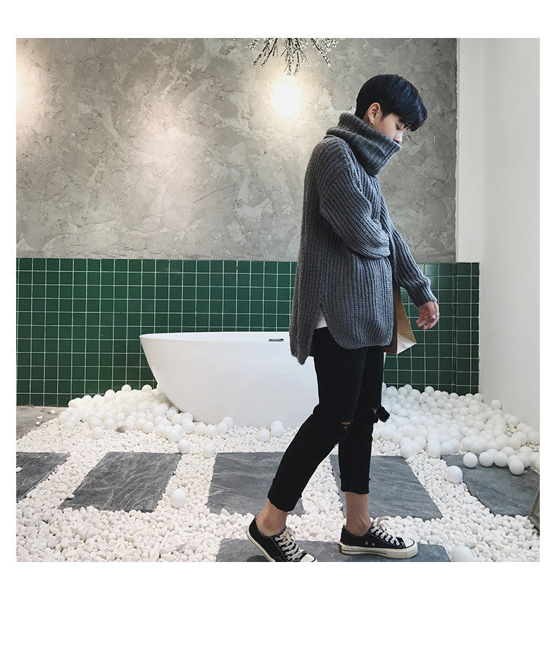 Autumn And Winter Turtleneck Sweater Men Korean Version