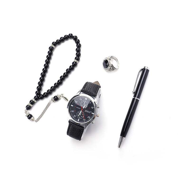 Set Boutique Gift Set Ring Rosary Quartz Watch Pen