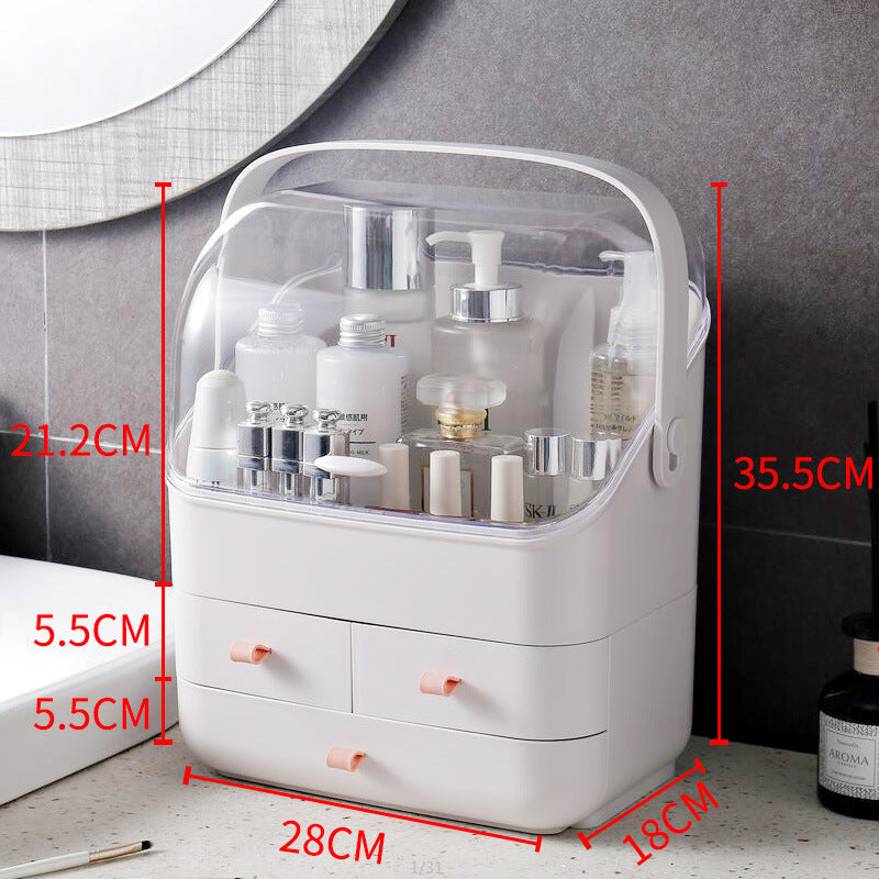 Dust-Proof Large-Capacity Clamshell Cosmetic Storage Box