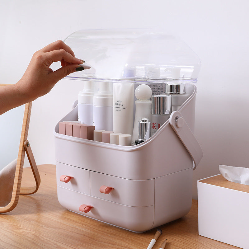 Dust-Proof Large-Capacity Clamshell Cosmetic Storage Box