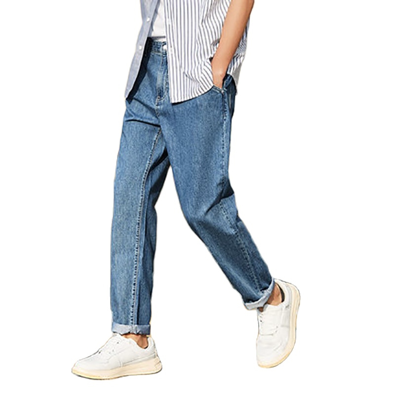 Denim Jeans for Men New Loose Cotton Jeans Man Autumn Tap