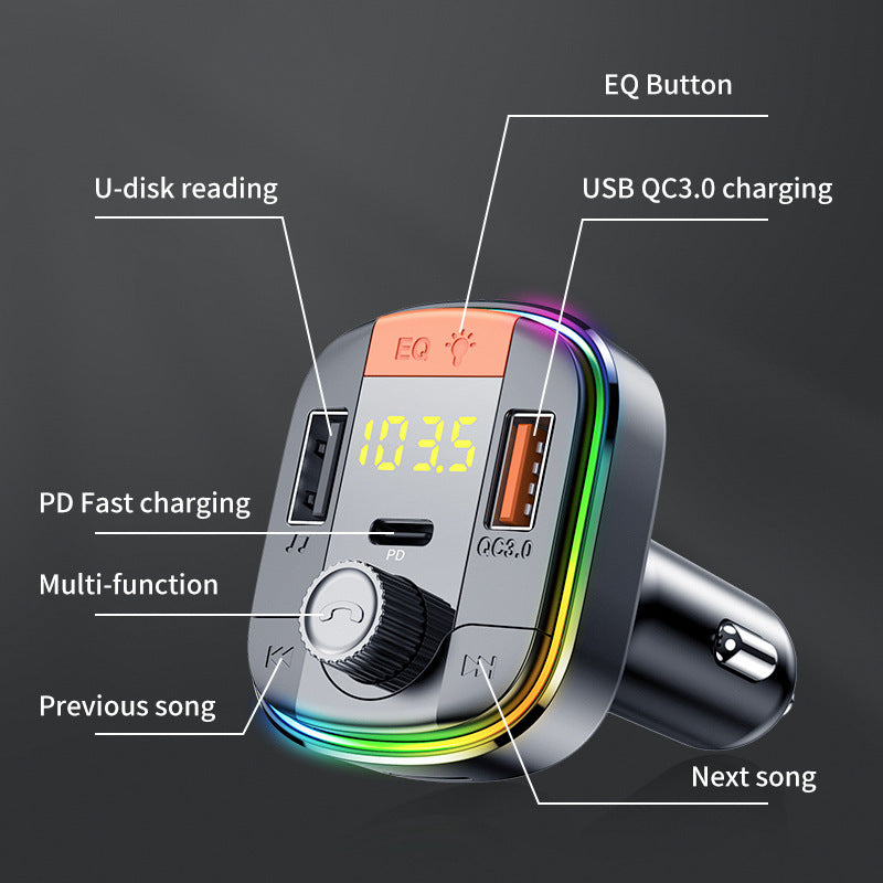 832 Car MP3 Player with Atmosphere Light