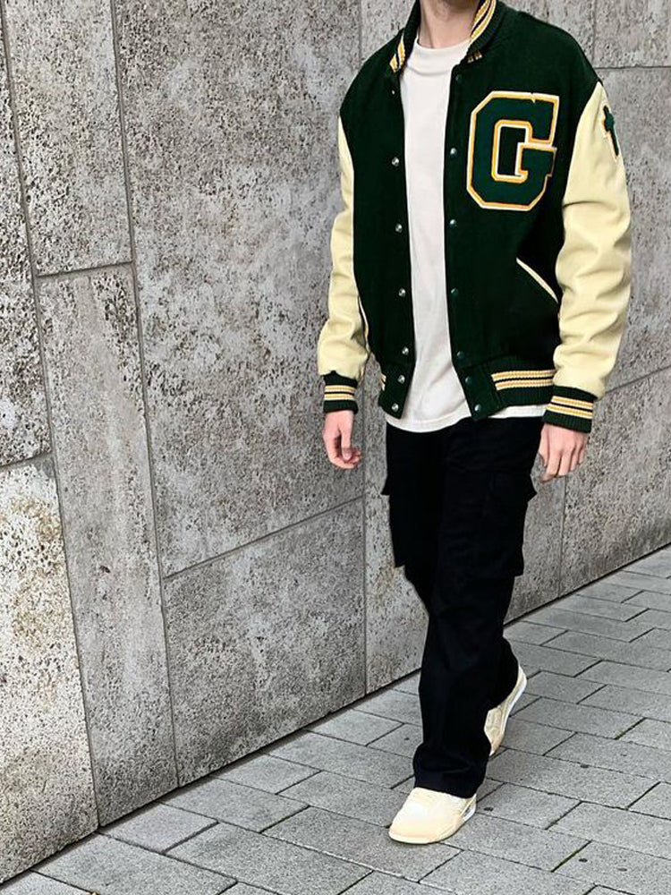 Men’s Bomber Jacket High Street Spring jacket Men's Baseball Uniform Jacket