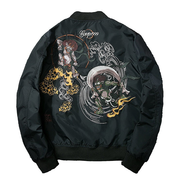 Japanese Tide Brand Embroidery Baseball Uniform Men'S And Women'S Bomber Jacket Youth Jacket Spring And Autumn Couples Jacket Chinese Style