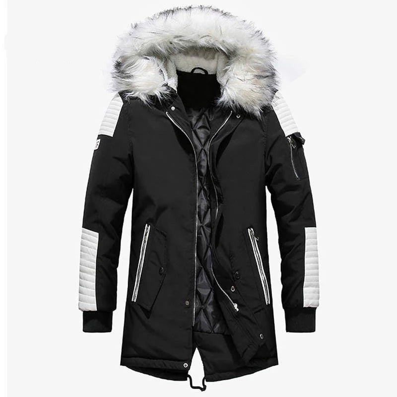 Winter Jacket Men Thicken Warm Parkas Men Casual Long Outwear Hooded