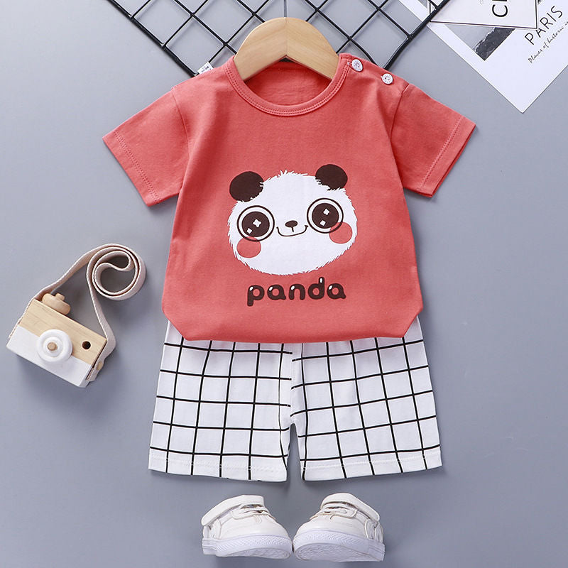 Baby Girl Short-Sleeved Cotton Summer Clothes Set