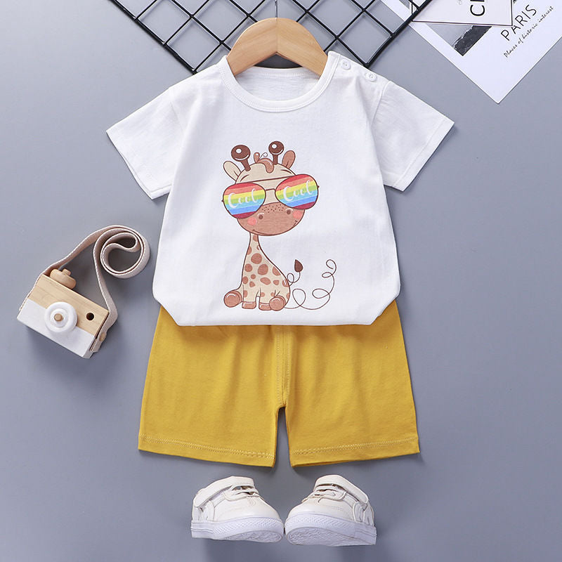 Baby Girl Short-Sleeved Cotton Summer Clothes Set