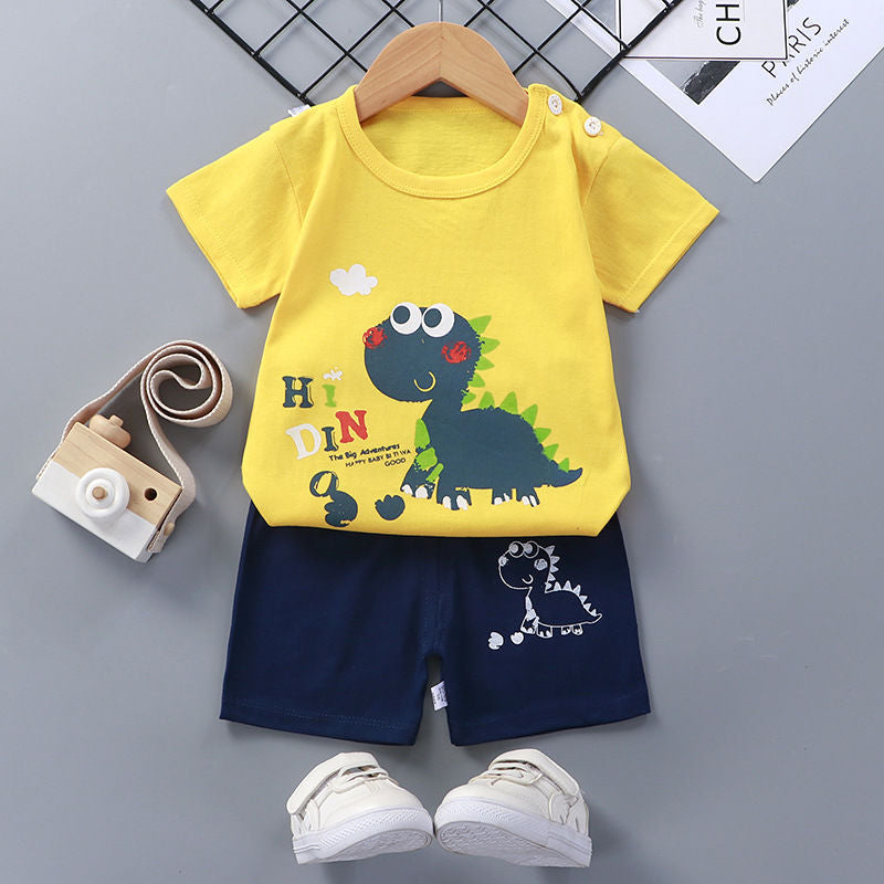 Baby Girl Short-Sleeved Cotton Summer Clothes Set