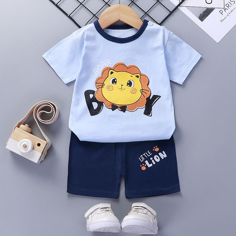 Baby Girl Short-Sleeved Cotton Summer Clothes Set