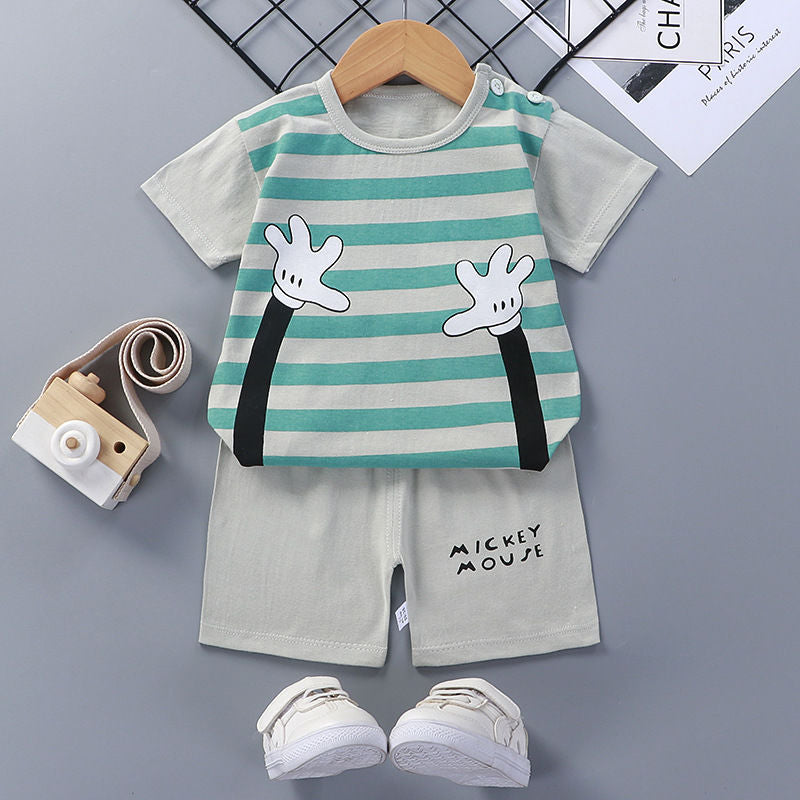 Baby Girl Short-Sleeved Cotton Summer Clothes Set