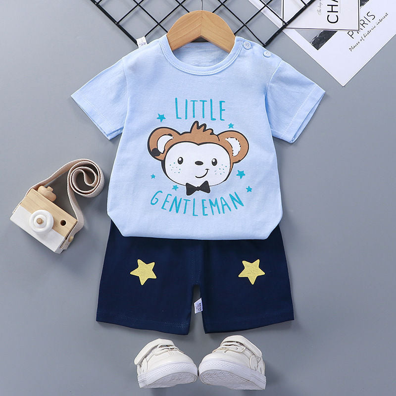 Baby Girl Short-Sleeved Cotton Summer Clothes Set