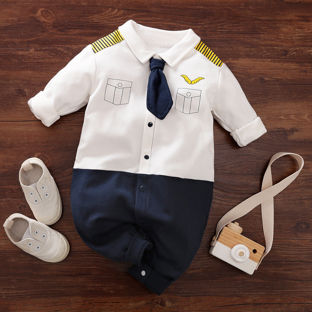 Gentleman Baby Romper Long-sleeved Clothes