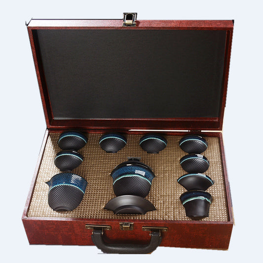 Jumping Sword Tianmu Jun Kiln Jianzhan Tea Set Gift Box