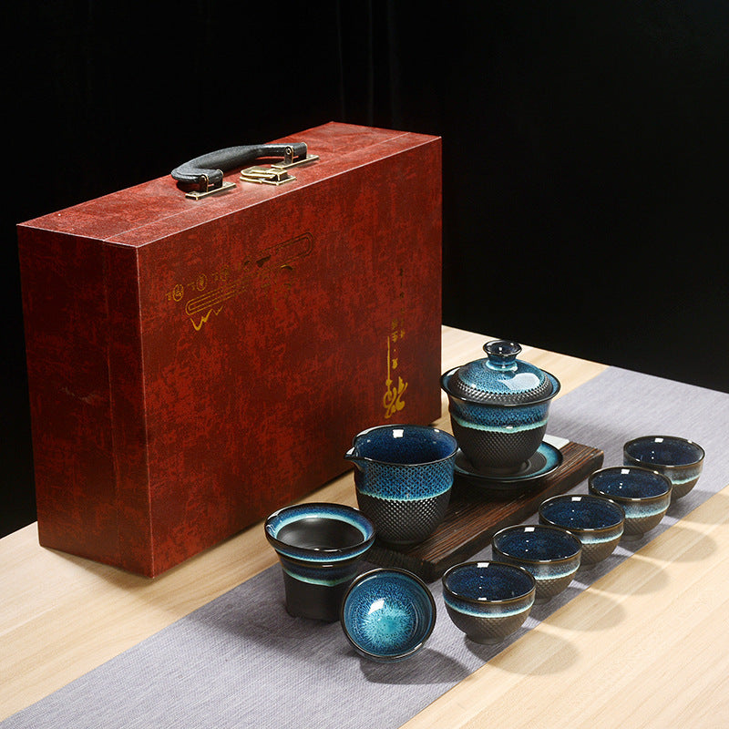 Jumping Sword Tianmu Jun Kiln Jianzhan Tea Set Gift Box