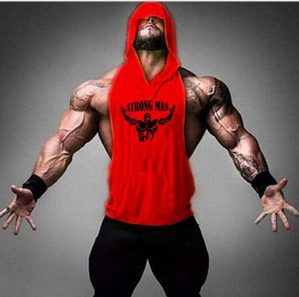 Fitness Vest Male Muscular Hooded Clothes