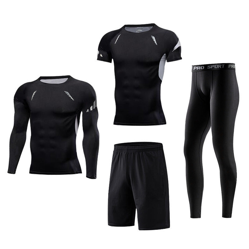 Spot Fitness Clothing Men's Suit Clothes Basketball Fallwinter Short-Sleeved Tights Vest