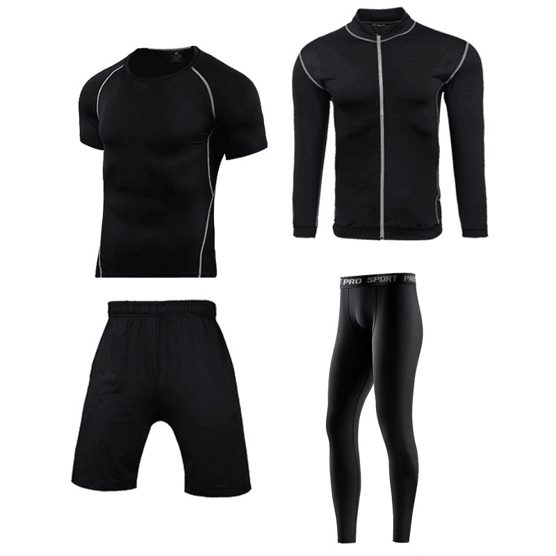 Spot Fitness Clothing Men's Suit Clothes Basketball Fallwinter Short-Sleeved Tights Vest